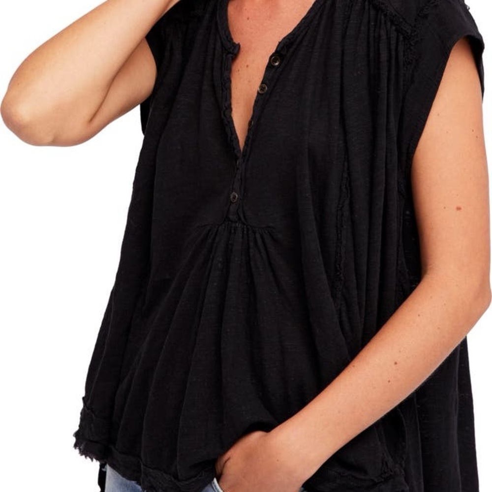 Free People Black Blouse